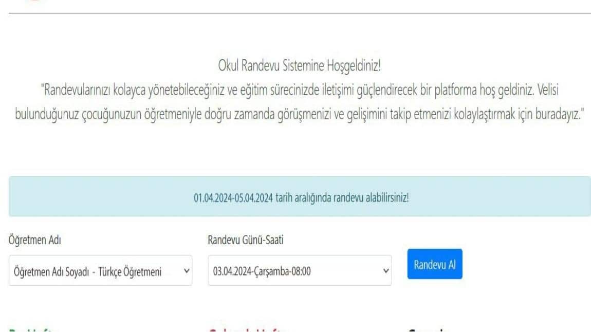 ÖĞRETMEN RANDEVU SİSTEMİ